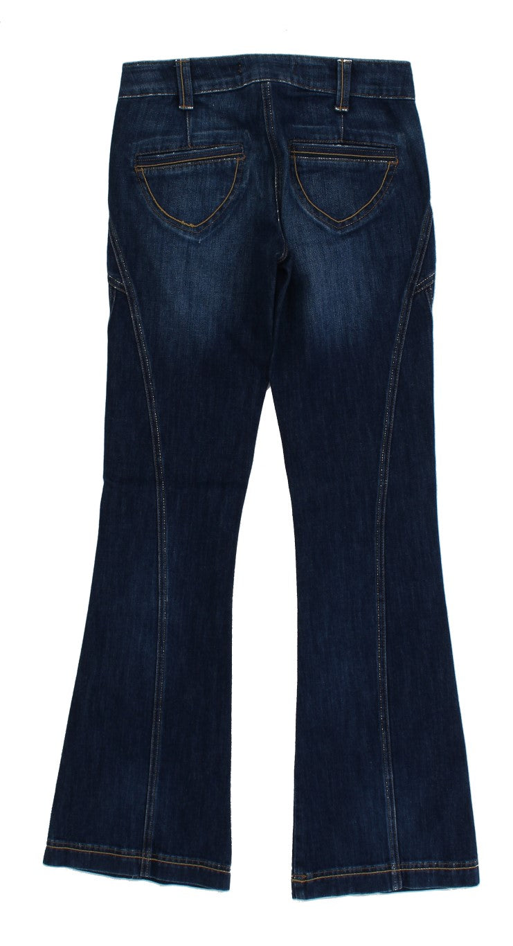 Jean taille basse en coton stretch bleu