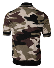 Multicolor Camouflage Collared Polo T-shirt