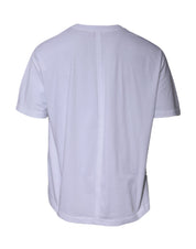 White Logo Cotton Crew Neck Short Sleeves T-shirt