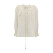 Silk Blouse with pleated details