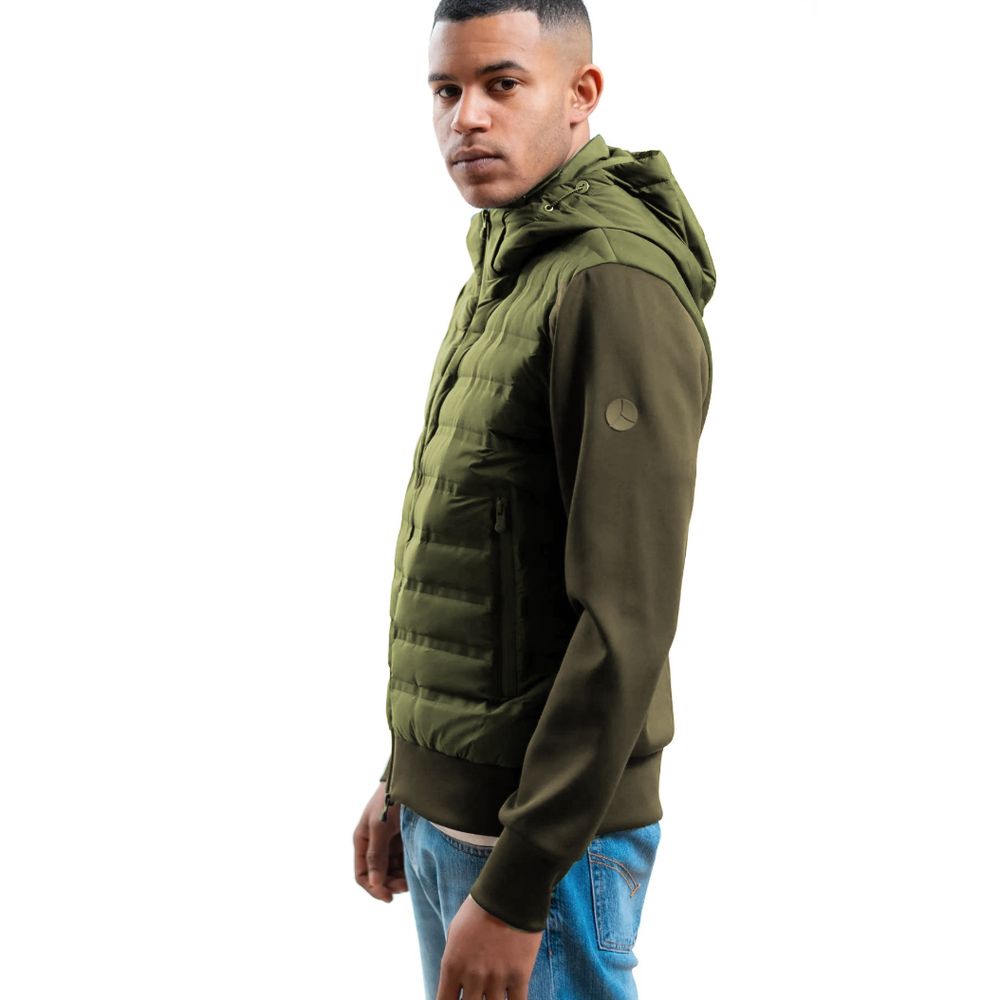 Green Polyester Men Jacket