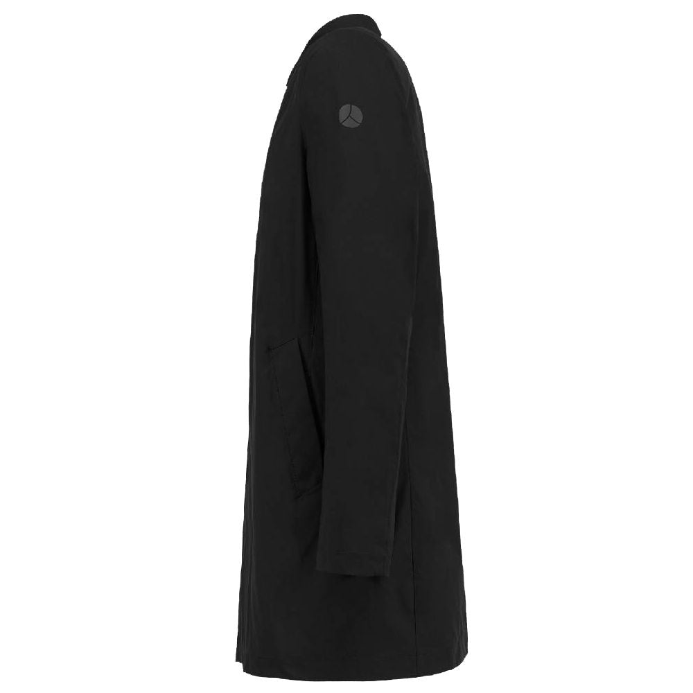 Black Polyester Men's Trench Coat