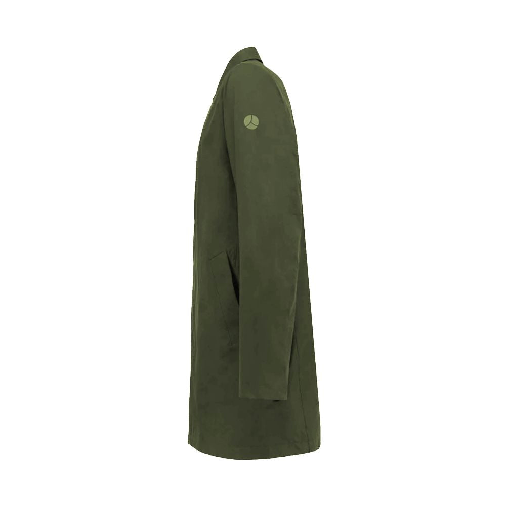 Green Recycled Polyester Men's Trench Coat