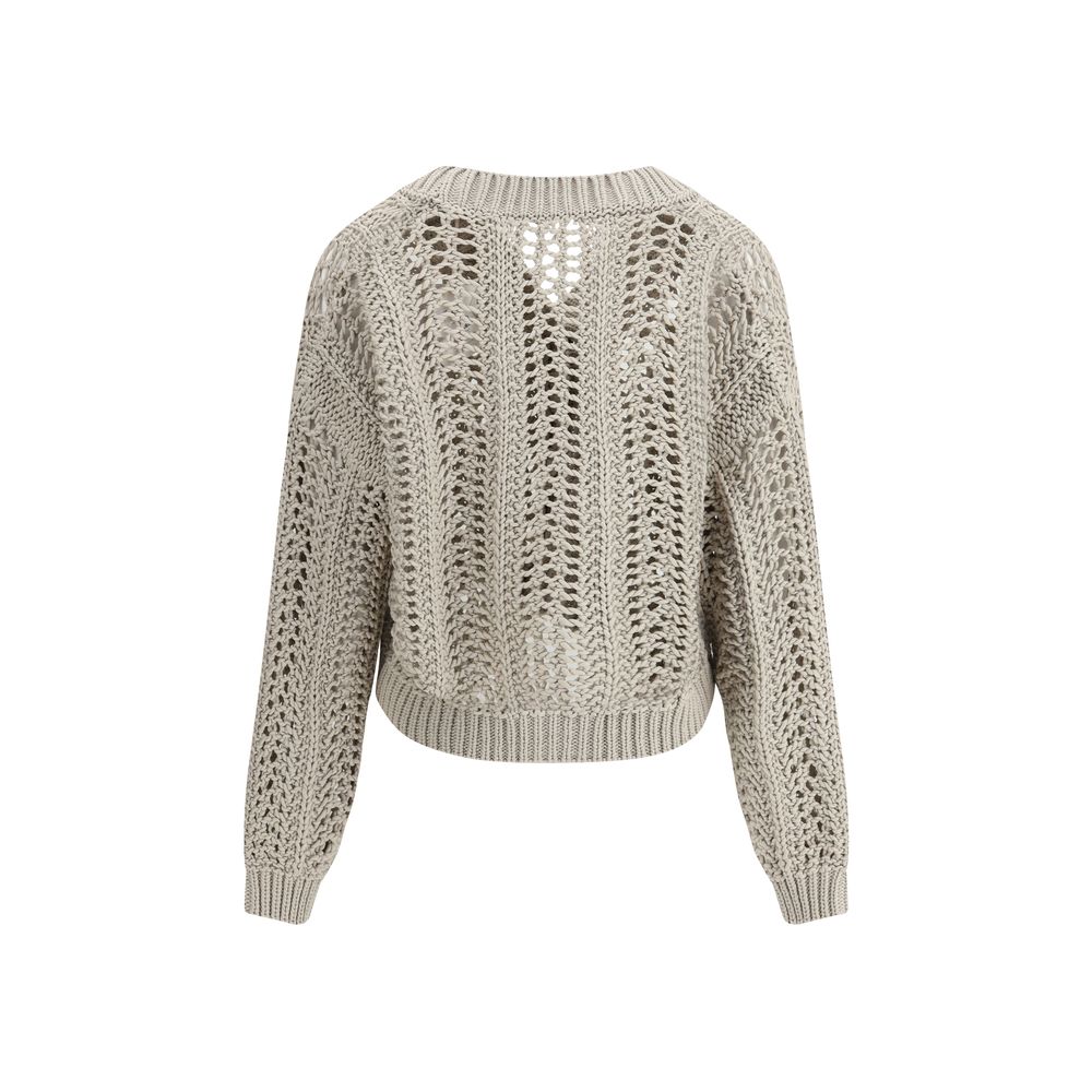 Cardigan in perforated knit