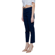 Blue Cotton Casual Pants