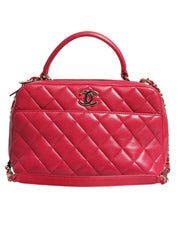 Pink Seal Matelasse Chain CC Lamb Skin Leather Bag