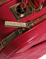 Pink Seal Matelasse Chain CC Lamb Skin Leather Bag