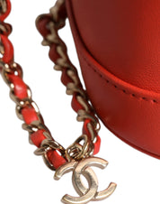 Orange Coco Mark Vanity Chain Shoulder Hand Purse