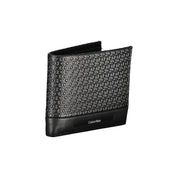 Sleek Black Leather Wallet with Contrast Details