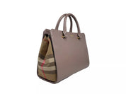 Small Banwell Leather Tote Bag Purse Grey Mink