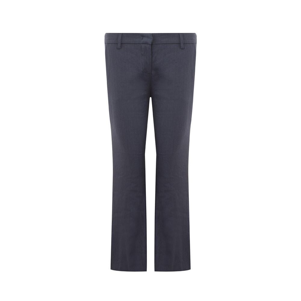 Blue Linen Casual Pants