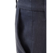 Blue Linen Casual Pants
