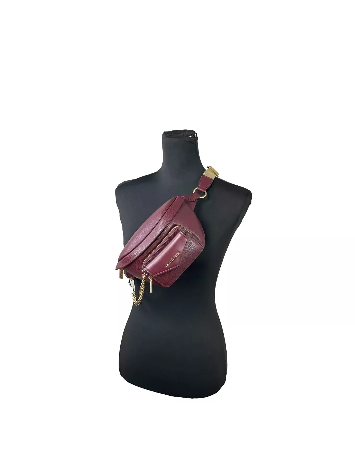 Leather Maise 2 in 1 Fanny Waist Pack Bag Maroon