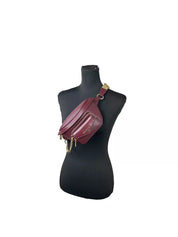 Leather Maise 2 in 1 Fanny Waist Pack Bag Maroon