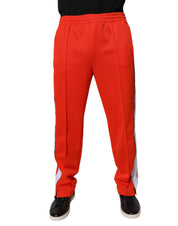 Red White Mid Waist Men Jogger Sweatpants Pants