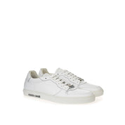 White Leather Low Top Sneakers