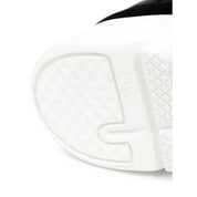 Black And White Fabric And Leather Sneaker