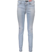 Light Blue Cotton Women Jeans