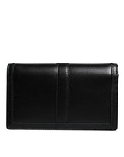 Black Calfskin Leather Chain Strap Shoulder Crossbody Bag