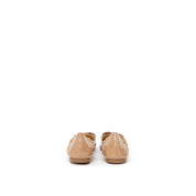Beige Patent Leather Ballet Flat