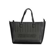 Black Polyurethane Women Handbag