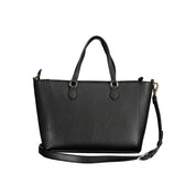 Black Polyurethane Women Handbag