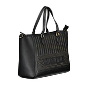 Black Polyurethane Women Handbag