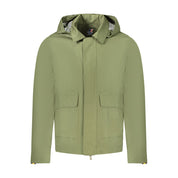 Green Cotton Men Jacket