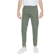 Green Cotton Casual Pants