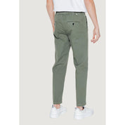 Green Cotton Casual Pants