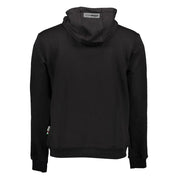 Black Cotton Men's Hooded Sweater