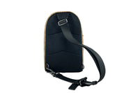 West Color Block Leather Sling Pack Backpack Bag Sand
