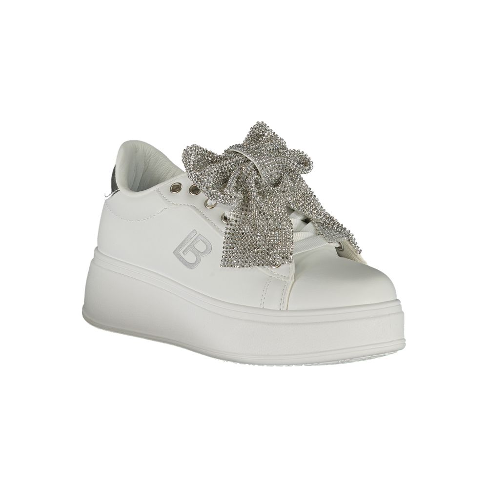 White Synthetic Women Sneaker