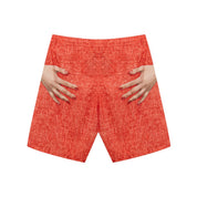 Red Polyester Swim Shorts