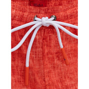 Red Polyester Swim Shorts