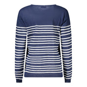 Blue Cotton Women Sweater