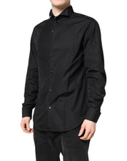 Black Cotton Long Sleeves Formal Dress Shirt