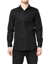 Black Cotton Long Sleeves Men Formal Dress Shirt