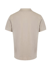 Pale Stone Cotton Collared Polo Shirt