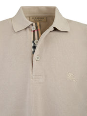 Pale Stone Cotton Collared Polo Shirt