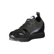 Black Leather Women Sneaker