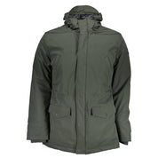 Green Polyester Men Jacket