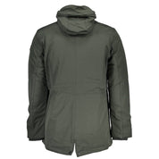 Green Polyester Men Jacket