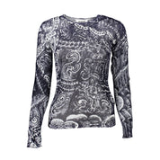 Blue Viscose Women Sweater