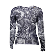 Blue Viscose Women Sweater