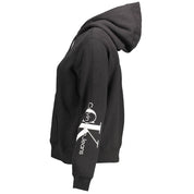 Black Cotton Women Sweatshirt