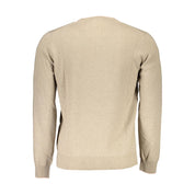 Beige Wool Men Sweater