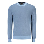 Blue Cotton Men Sweater