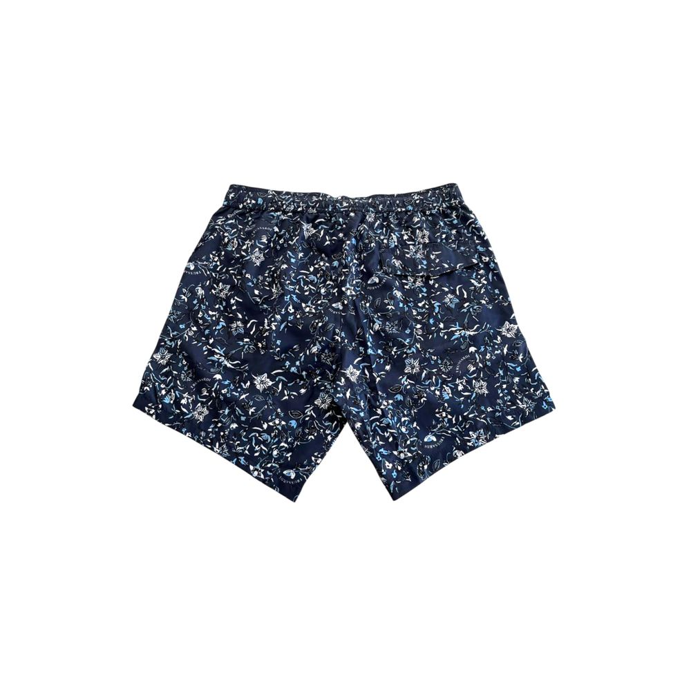 Blue Polyester Men Swim Short