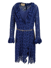 Blu Viscose and Cotton Mid Long Dress